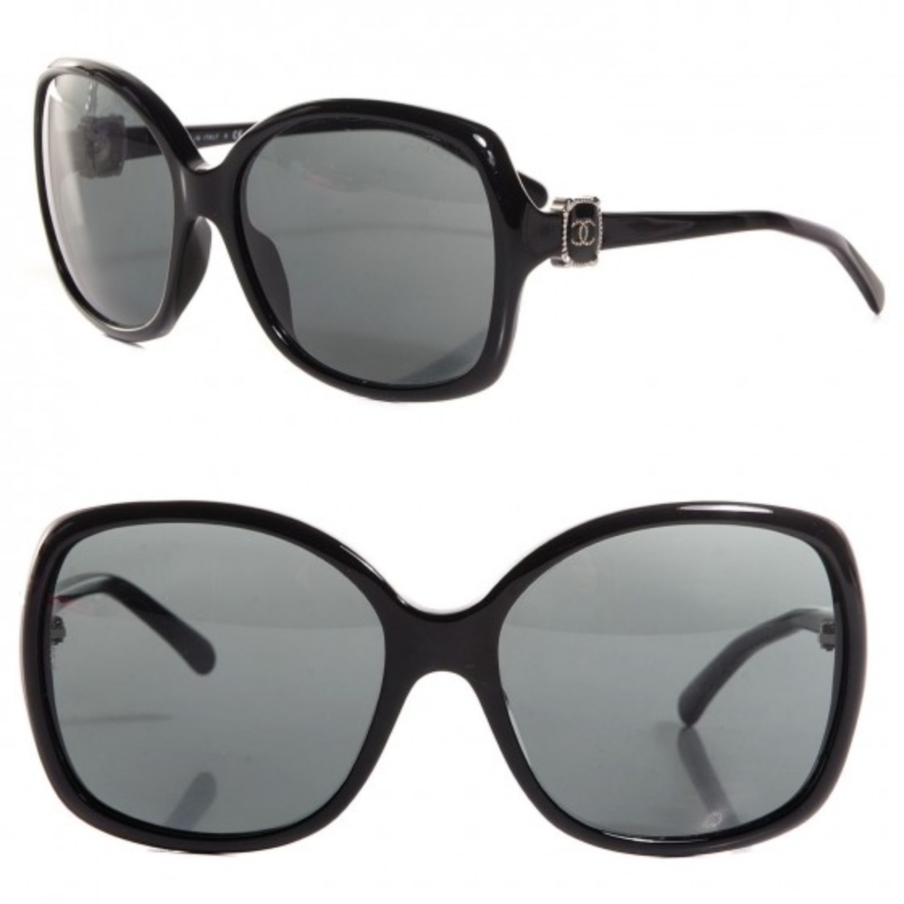 CHANEL CC Black 5174 Sunglasses with Case